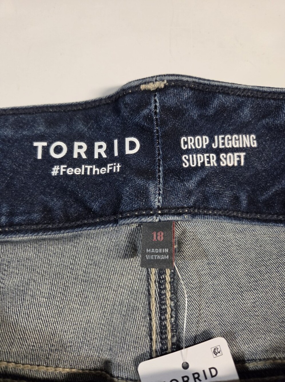 torrid Dark Indigo Cropped Jeans with Triple Button Waist - Picture 4 of 14